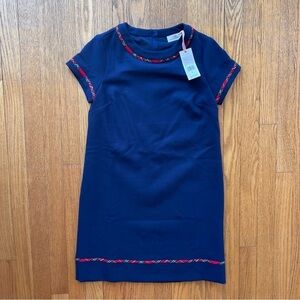 NEW Vineyard Vines Tartan Trim Ponte Dress Deep Bay Blue Size 0 NWT